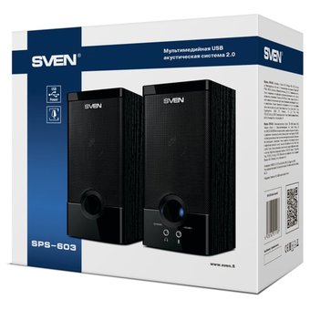  Колонки Sven SPS-603 2.0 черный 6Вт 
