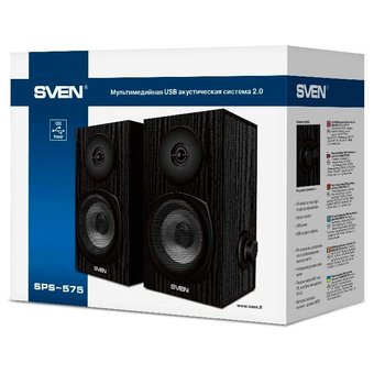  Колонки Sven SPS-575 2.0 черный 6Вт 