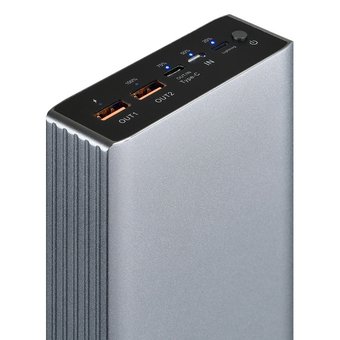  Внешний аккумулятор Digma DG-PD-30000-SLV QC 3.0 Li-Pol 30000mAh 3A серебристый 2xUSB 