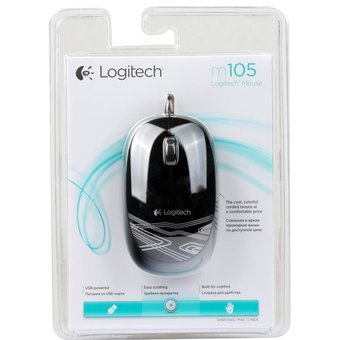  Мышь Logitech M105 черный USB 