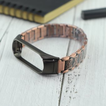  Металлический ремешок Рисунок 2 для MiBand 4 розовое золото 