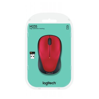  Мышь Logitech M235 (910-002496) красный/черный USB2.0 