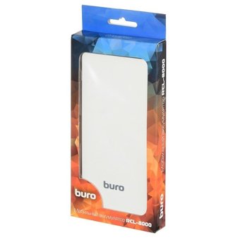  Внешний аккумулятор Buro RCL-8000-WG Li-Pol 8000mAh 2.1A белый/серый 2xUSB 