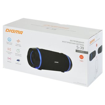  Колонка портативная Digma S-39 черный 25W 1.0 BT/USB 3000mAh (SP3925B) 