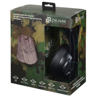  Наушники с микрофоном Oklick HS-L950G COBRA черный (HS-L950G) 