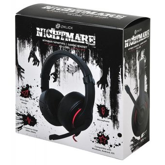  Наушники с микрофоном Oklick HS-L330G NIGHTMARE черный (N-6) 