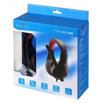  Наушники с микрофоном Oklick HS-L100 черный/красный (NO-530) 
