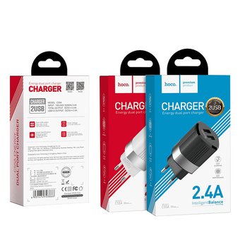  СЗУ Hoco C55A Energyl dual port 2.4A, white 