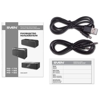 Колонка портативная Sven PS-190 черный 10W 2.0 BT/USB 10м 2000mAh 