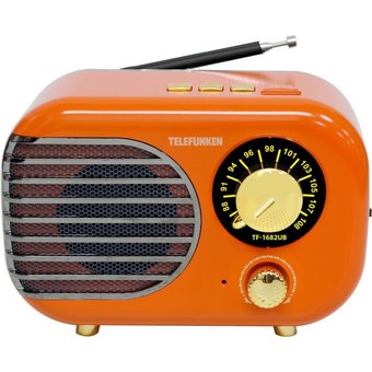  Радиоприемник Telefunken TF-1682UB оранжевый/золотистый 