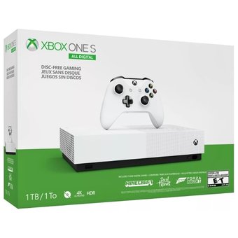  Игровая консоль Microsoft Xbox One S All-Digital Edition белый в комплекте 3 игры Minecraft, Sea of Thieves, Fortnite 