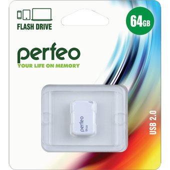  USB-флешка 64GB 2.0 Perfeo M03 White (PF-M03W064) 