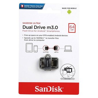  USB-флешка Sandisk 64Gb Ultra Dual SDDD3-064G-G46 USB3.0 черный 