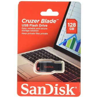  USB-флешка Sandisk 128Gb Cruzer Blade SDCZ50-128G-B35 USB2.0 черный/красный 