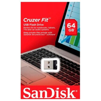  USB-флешка Sandisk 64Gb Cruzer Fit SDCZ33-064G-G35 USB2.0 черный 