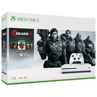  Игровая консоль Microsoft Xbox One S 234-01030 белый в комплекте игра Gears 5 