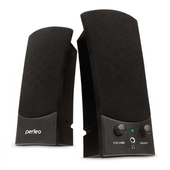  Колонки Perfeo UNO 2.0, мощность 2х3 Вт (RMS), чёрн, USB (PF-210) 