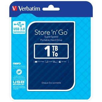  Внешний HDD Verbatim Store 'n' Go Style, синий (53200) 2.5" 1.0TB USB3.0 