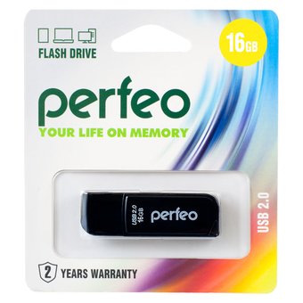  USB-флешка Perfeo C10 Black (PF-C10B016) 16GB USB 2.0 