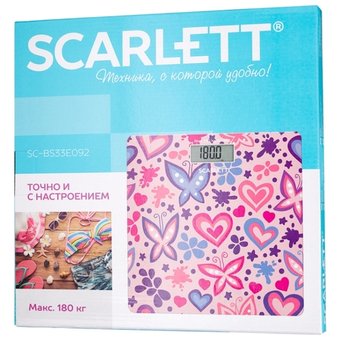  Весы напольные Scarlett SC-BS33E092 розовый/рисунок 