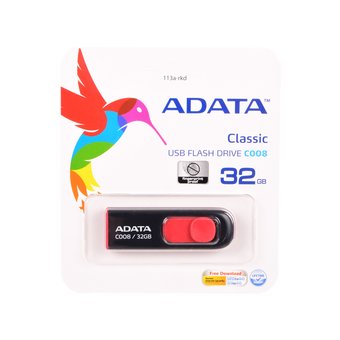  USB-флешка 32GB USB 2.0 A-DATA Black/Red AC008-32G-RKD 