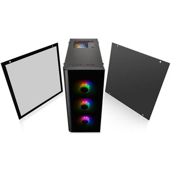  Корпус Thermaltake View 21 TG, без БП, ATX 5x120mm 3x140mm, 2xUSB3.0, audio bott PSU, черный 