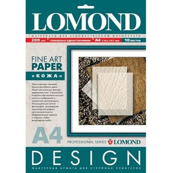  Бумага Lomond 0918041 A4/200г/м2/10л./белый глянцевое кожа для струйной печати 