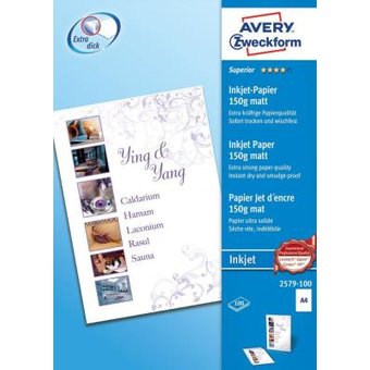  Фотобумага Avery Zweckform 2579-100 A4/150г/м2/150л./белый матовое для струйной печати 