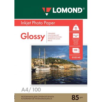  Фотобумага Lomond 0102145 A4/85г/м2/100л./белый глянцевое для струйной печати 