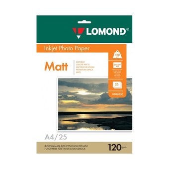  Фотобумага Lomond 0102030 A4/120г/м2/25л./белый матовое для струйной печати 