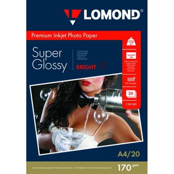  Фотобумага Lomond 1101101 A4/170г/м2/20л./белый высокоглянцевое для струйной печати 
