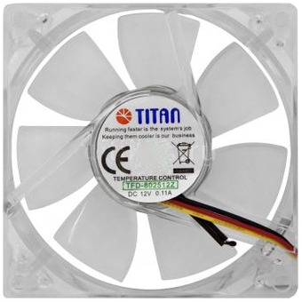  Вентилятор Titan TFD-C802512Z/TC(RB) 80x80x25mm 3-pin 23dB 100gr Ret 