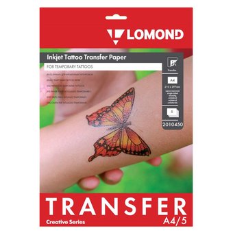  Термотрансфер Lomond Tattoo 2010450 A4/5л./прозрачный самоклей. для струйной печати 