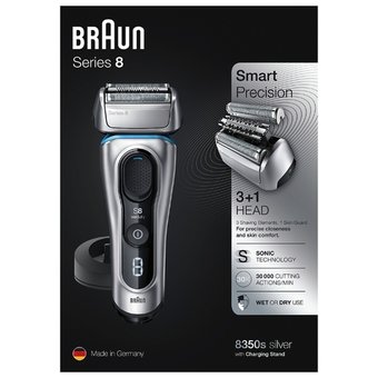  Бритва сетчатая Braun Series 8 8350s серебристый 