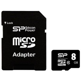  Карта памяти Silicon Power microSDHC 8Gb Class10 SP008GBSTHBU1V10SP Elite + adapter 