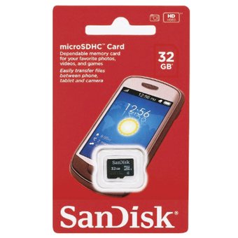  Карта памяти Sandisk microSDHC 32Gb Class4 SDSDQM-032G-B35 w/o adapter 