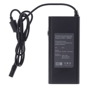  Блок питания Buro (BUM-1130M90) ручной 90W 12V-20V 11-connectors 3.75A 1xUSB 1A от бытовой электросети LED индикатор 