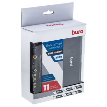 Блок питания Buro (BUM-1130M90) ручной 90W 12V-20V 11-connectors 3.75A 1xUSB 1A от бытовой электросети LED индикатор 