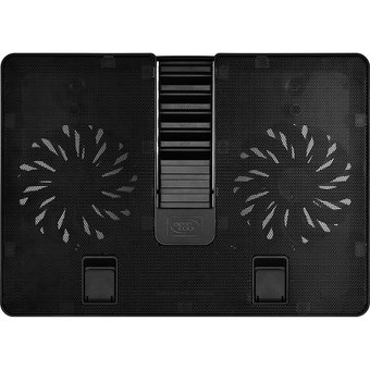  Подставка для ноутбука Deepcool U PAL черный (U-PAL) 15.6"390x280x28мм 26дБ 1xUSB 2x 140ммFAN 765г пластик ABS 