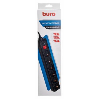  Сетевой фильтр Buro 600SH-16-1.8-B 1.8м (6 розеток) черный 