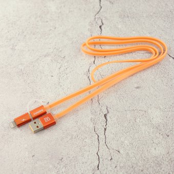  Дата-кабель REMAX Aurora 2 в 1 (micro USB + iPhone Lightning) 1m, оранжевый 