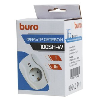  Сетевой фильтр Buro 100SH-W (1 розетка) белый 