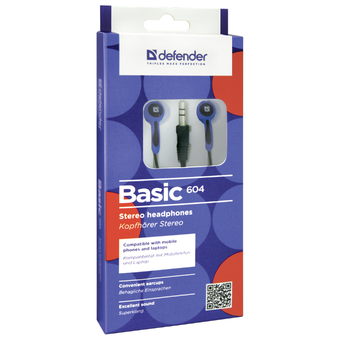  Нaушники Defender Basic 604 Black/Blue 63608 