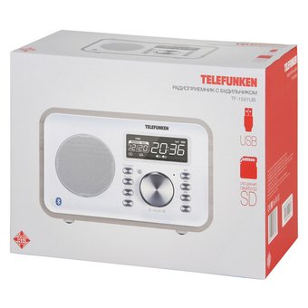  Радиоприемник настольный Telefunken TF-1581UB белый 
