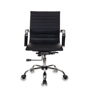  Кресло руководителя Бюрократ CH-883-LOW/BLACK низкая спинка черный искусственная кожа крестовина хром 