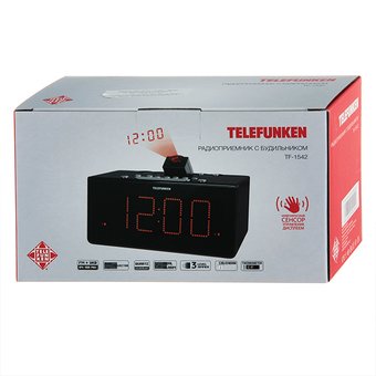  Радиоприемник настольный Telefunken TF-1542 черный/оранжевый 