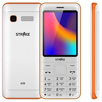  Мобильный телефон Strike A30 White/Orange 