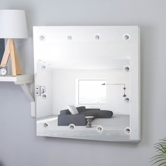  Зеркало, гримерное, настенное, 12 лампочек, 60×60 cм (1396405) 