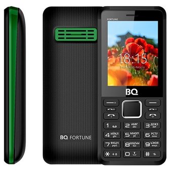  Мобильный телефон BQ 2436 Fortune P Black+Green 
