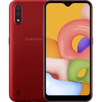  Смартфон Samsung Galaxy A01 2019 16Gb Red (SM-A015FZRDSER) 